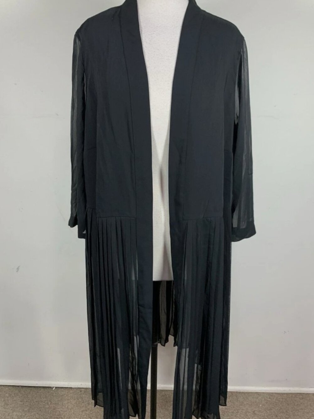 Alfani Pleated Chiffon Black Topper Jacket Size 3X New without Tags